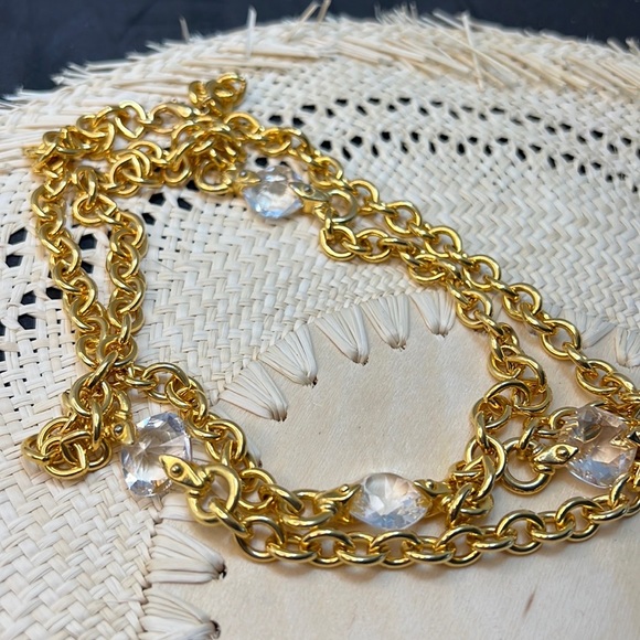 Long wrap around gold necklace - Picture 3 of 4